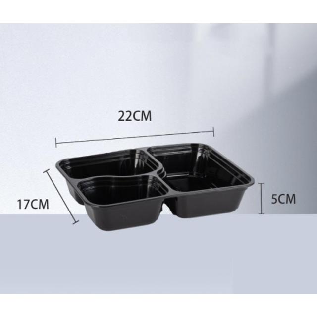 使い捨て 弁当箱 300枚入り 本体+蓋 透明 黒 テイクアウト 容器 ふた