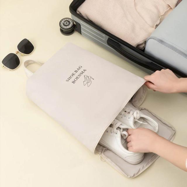 シューズバッグ　2個セット : ブーツ収納袋 2個セット シューズケース 靴入れ ジッパー式 半透明 手提げ 防水 防塵 靴袋 汚れ防止 ロングブーツ  収納 シューズバッグ 収納バッグ 旅行 出張 スポーツ アウトドア 家庭用 Sサイズ Lサイズ : ファッション