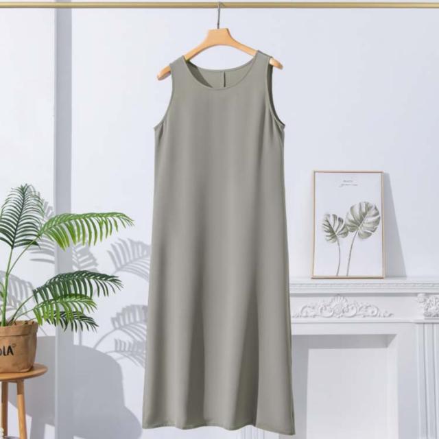 シルク ワンピース タックスリーブ ロングワンピース レディース