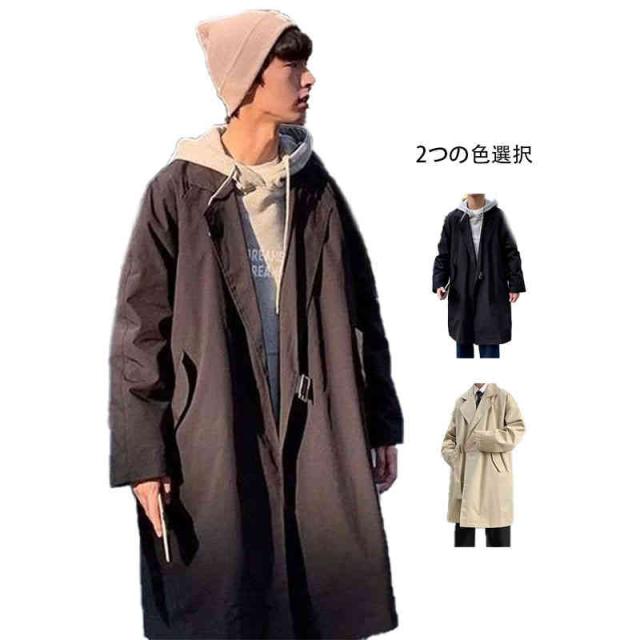 かっこいい メンズファッション 春 コート メンズ ミドル丈 アウター おしゃれ カジュアル 体型カバー カジュアル スプリングコート オーバーサイズ スプリングジャケット