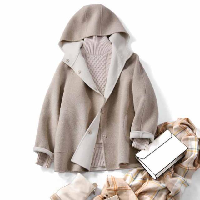 チェスターコート ウールコート フード付き ショート丈  シンプル アウター トレンチコート スプリングコート モッズコート ショートコート ブルゾン 上着 羽織り ダブルフェイス 防寒 暖かい 秋 冬 きれいめ フォマール オフ チェスターコート ウールコート フード付き ショート丈 シンプル