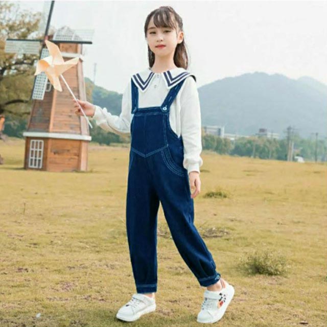セットアップ キッズ 子供 オーバーオール セーラー襟 トップス