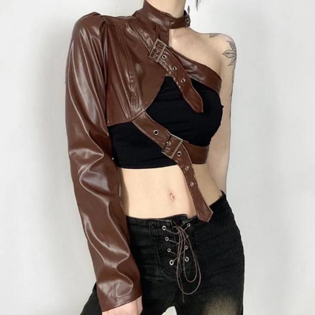 ジャケット ワンショルダー レディース レザージャケット アウター ジャケット ワンショルダー レディース レザージャケット アウター