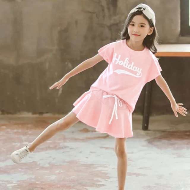 上下セット キッズ 半袖tシャツ ショートスカート セットアップ 女の子 子供服 ジュニア 子ども こども 上下セット 春 夏 小学生 中学生  の通販はau PAY マーケット ナギストア au PAY マーケット－通販サイト