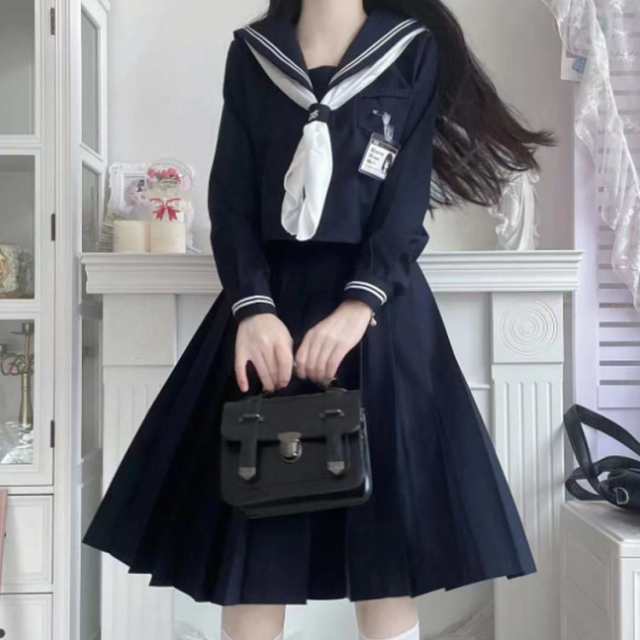 セーラー服 女子高生 制服 コスプレ JK制服 3点セット かわいい 長袖 ...