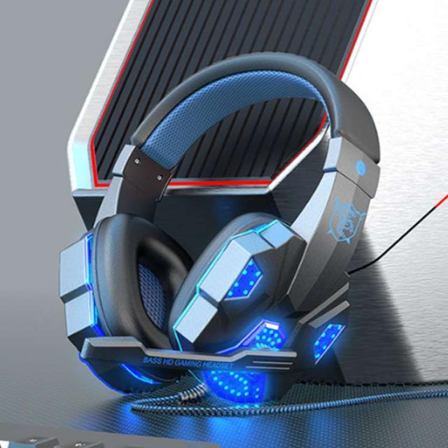 ゲーミングヘッドセット　PS4ヘッドフォン　マイク付き　ブルー Amazon.co.jp: ゲーミング ヘッドセット 軽量 ヘッドホン