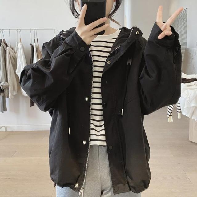 【新品】Reveur blanche プルオーバー パーカー ジャケット 裏地無し 薄手の別布 ポリなど M ブラック 黒×ダークグレー 売れ筋商品|||レディース 新品】Reveur blanche プルオーバー パーカー ジャケット 裏地
