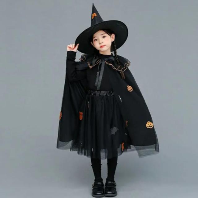 ハロウィン コスプレ 衣装 4点セット 魔女 魔法使い 巫女 仮装 子供用  