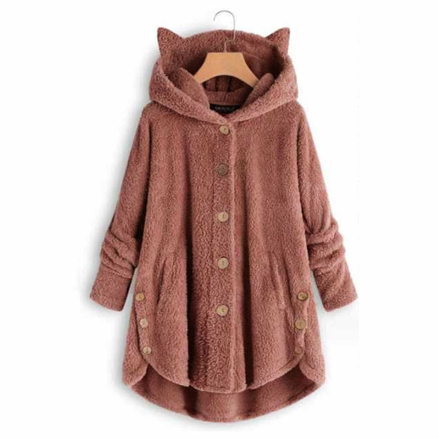 かわいい猫耳フード付き！もふもふファーたっぷり！ボア ジャケット
