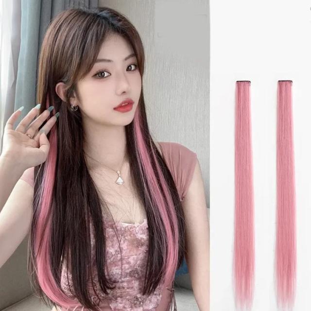 ワンタッチ カラー 6点セット ウィッグ クリップ ヘア 部分ウィッグ 緑