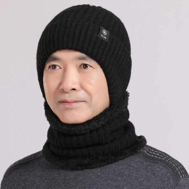 Cycle 耳あて付きニット帽 黒 Draw code flight knit cap -black