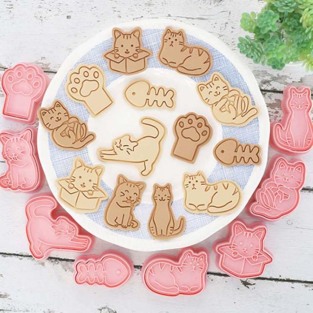 猫型クッキー型 9個セット 楽天市場】クッキー型 猫型 9個セット ステンレス クッキー抜型 型抜き