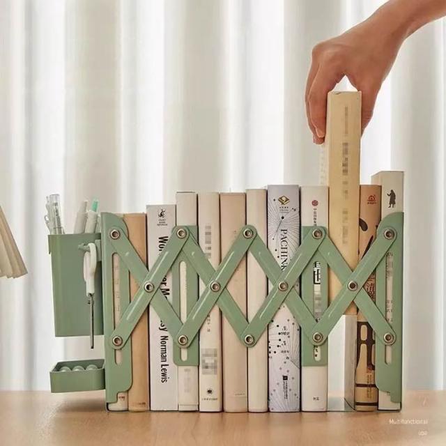 スタンド おしゃれ ブックスタンド ペン立て付き 本立て フック付き