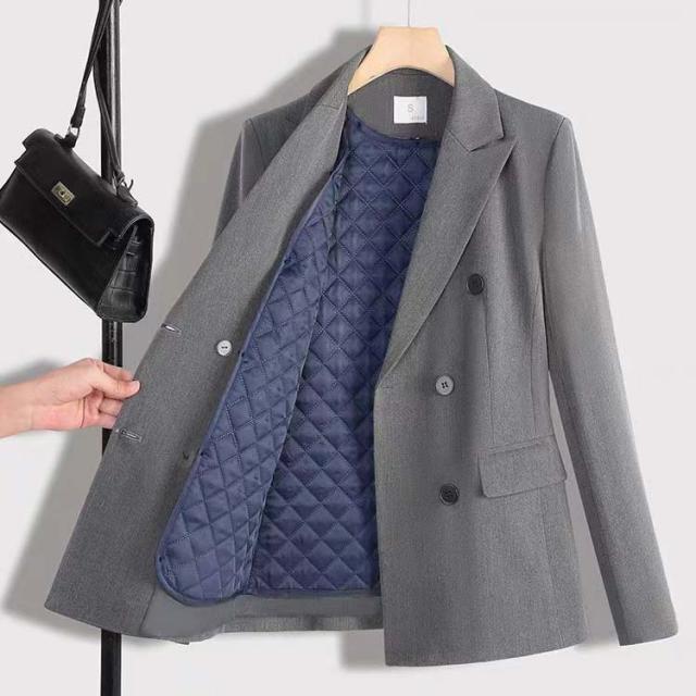 取り外し可能中綿ベスト入り！ビジネススーツ ストレートパンツ レディース フォーマル 裏起毛シャツ ジャケット スーツセットアップ ラッパズボン S 入園式 卒業式 卒園式 七五三 ビジネススーツ 2XL 3XL 4XL_2