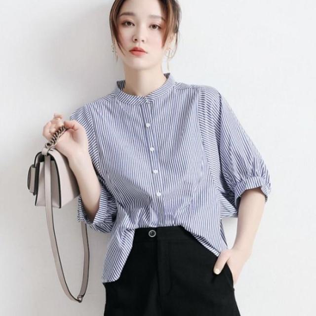 美品 ギャルリーヴィー リネン ドルマンスリーブシャツ 洗える ストライプ 36 美品 ギャルリーヴィー リネン ドルマンスリーブシャツ 洗える