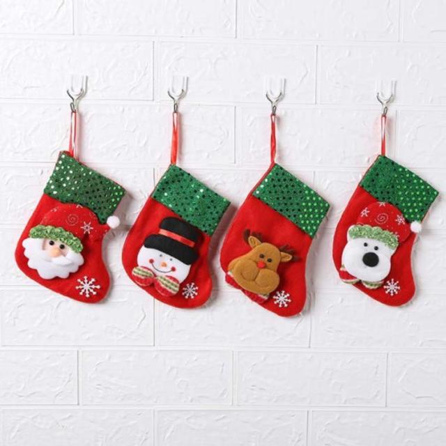 クリスマス 靴下 4点セット 袋 オーナメント プレゼント袋 サンタさん
