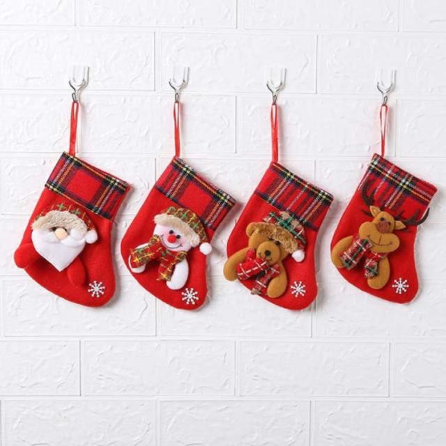クリスマス 靴下 4点セット 袋 オーナメント プレゼント袋