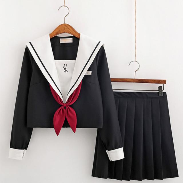 セーラー服　半袖　長袖　2点セット 楽天市場】学生服 長袖 半袖 2点セット 3点セット 白ネイビー 紺