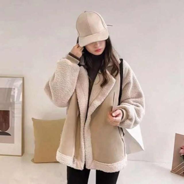 中綿ジャケット レディース モーズコート 裏ボア 中綿コート 厚手 アウター 冬 防寒 ファー