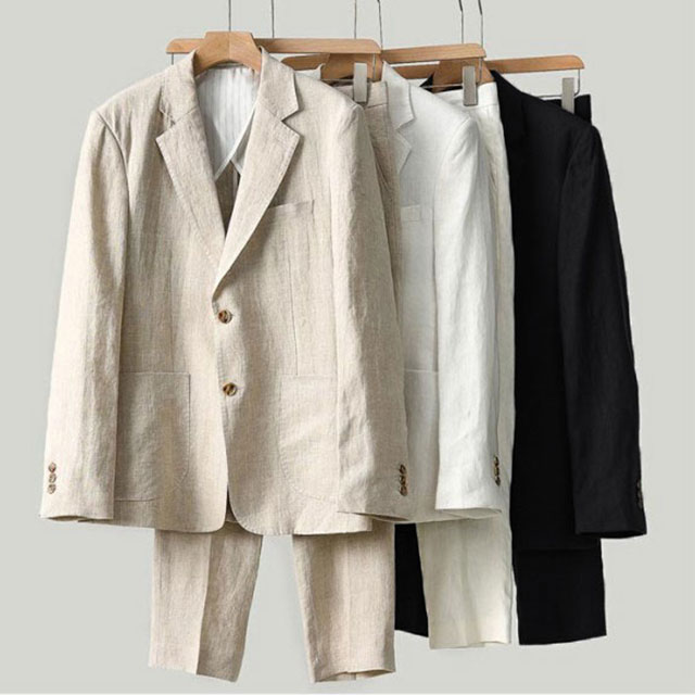 春 メンズ スーツ ギフト サマー スラックス 夏 涼しい 紳士服 父の日 テーラードジャケット 長袖 麻 セット サマージャケット 大きいサイズ ブレザー セットアップ リネンパンツ 大きいサイズ 通勤 リネン 上下 プレゼント カジュアル_4