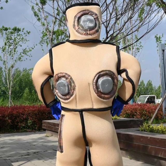 扇風機4つ付き！スズメ蜂 万全防護服 害虫駆除 スズメバチ駆除用蜂防護服 ファン付き つなぎ服 通気性 突き出るマスク 収納袋付き