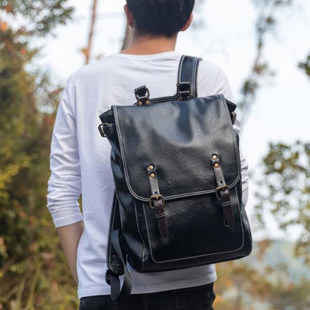 フラップ リュック スクエアリュック メンズ レディース 合皮 革