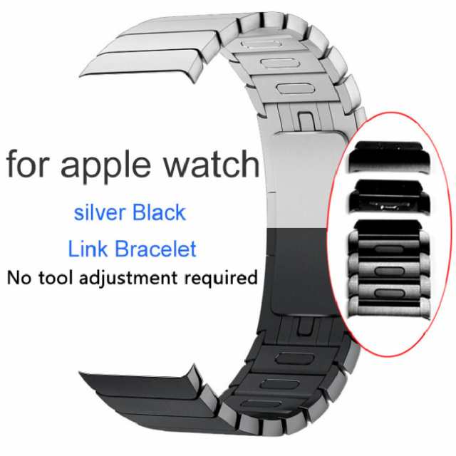 Apple Watch Series7 apple watch 6 SE バンド ステンレス アップルウォッチ バンド ボタン 調整 Series5 Series4　Series3 apple watch series2 1 Apple watchベルト ステンレスバンド リンクブレスレット 専用ベルトの通販は