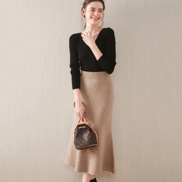 ウール100％ ウール スカート ロング丈 マキシスカート ロングスカート マーメイドスカート Aラインスカート Aラインシルエット 大人 上品 フェミニン ハイウエスト ミモレ丈 秋 冬 春 ウール100％ ウール スカート ロング丈 マキシスカート ロングスカート