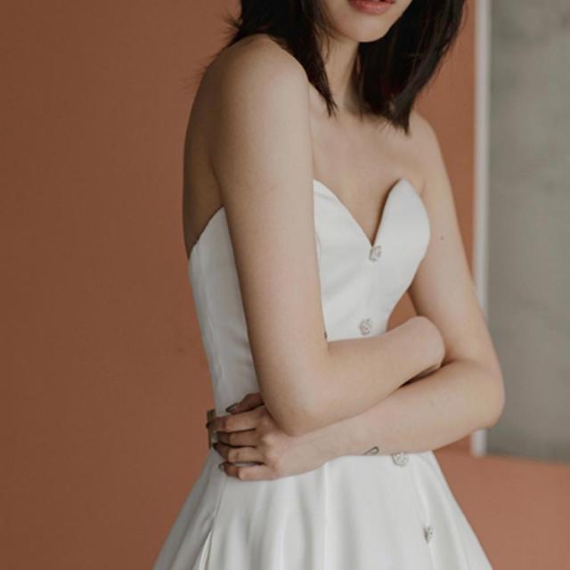 ウエディングドレス ウェディングドレス チューブトップ ドレス A