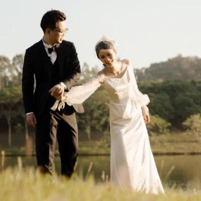 ウエディングドレス ウェディングドレス 袖あり 長袖 パフスリーブ