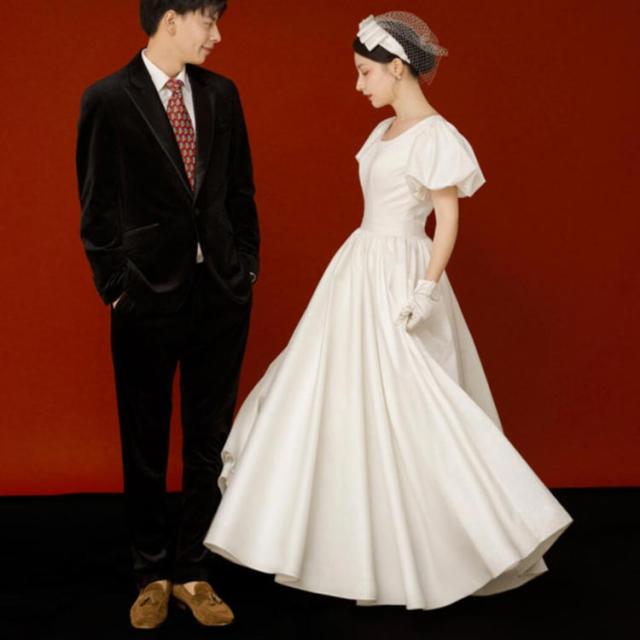 ウエディングドレス ウェディングドレス クルーネック Aライン