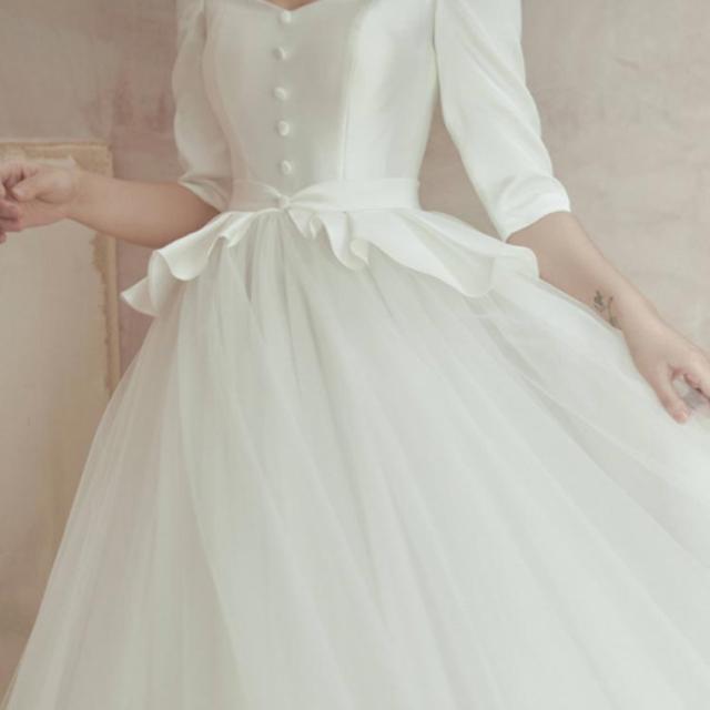 ウェディングドレス 袖あり ロングドレス 七分袖 五分袖 ウェディング