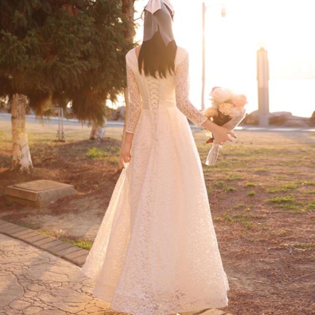 ウェディングドレス ウェディングドレス白 パーティードレス 可愛いレース 花嫁ロングドレス 結婚式 トレーンライン 二次会 エレガント お呼ばれ ウェディングドレス ロングドレス ウェディング ウエディング