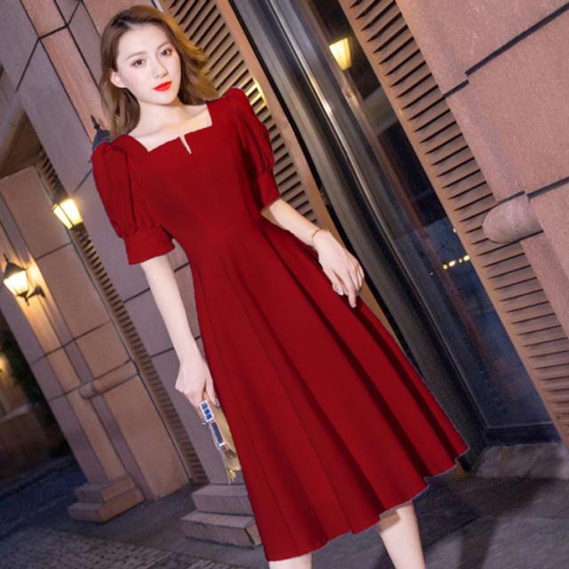 ウェディングドレス ミモレ丈 ロング丈 【XS〜XLサイズ】ウエディング