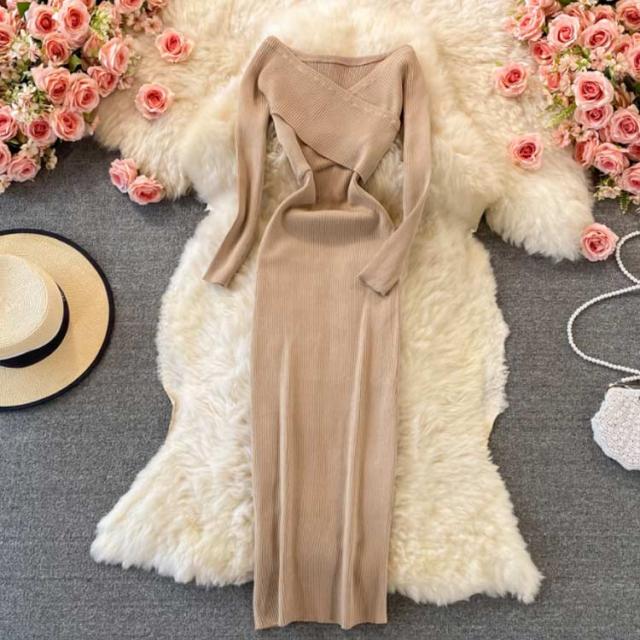 タイトニットワンピース タイトニット タイトワンピース ロングニット