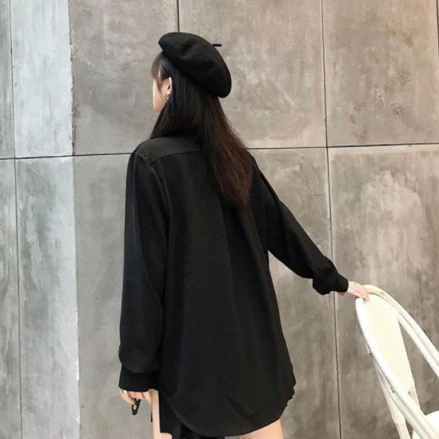 シャツ レディース 黒シャツ ブラックシャツ 長袖 ネクタイ付き シャツ レディース 黒シャツ ブラックシャツ 長袖 ネクタイ付き