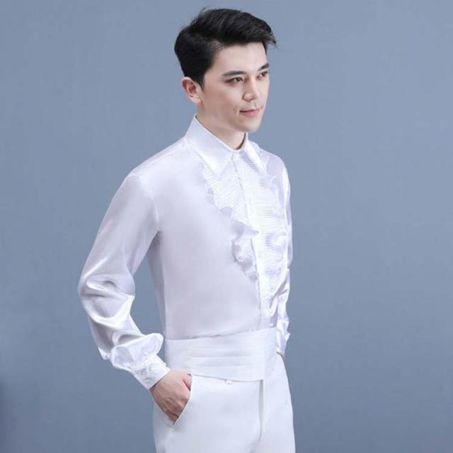 タカダンス　メンズ　ストレッチフリルシャツ　競技会・デモ用 タカダンス メンズ ストレッチフリルシャツ 競技会・デモ用