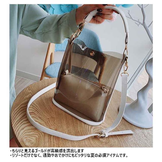 2way ビニールバッグ クリアバッグ 透明トートバッグ ショルダー