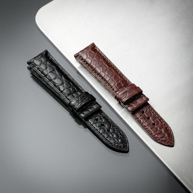 Patek Philippe 純正 クロコダイル レザーベルト Dバックル付き クロコダイル革ベルト パテックフィリップDバックル用 ブラック