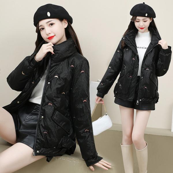 レディース ダウンジャケット ダウンコート ショート 光沢 ハイネック