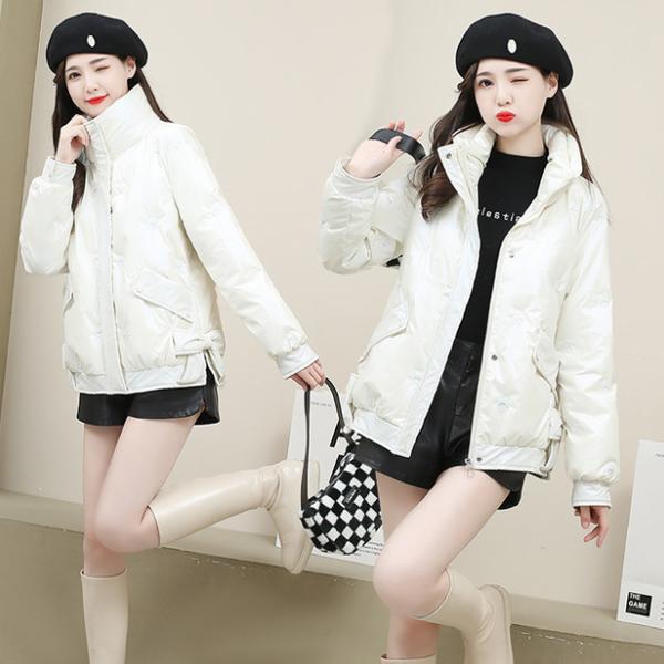 レディース ダウンジャケット ダウンコート ショート 光沢 ハイネック アウター きれいめ スタンドカラー リボン おしゃれ 通勤 防寒 上品 暖かい 可愛い 冬用 冬服 秋 冬 S~XL レディース ダウンジャケット ダウンコート ショート 光沢 ハイネック