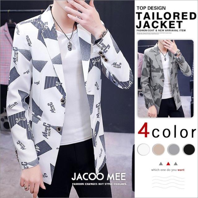 カジュアルスーツ メンズ ブレザー テーラードジャケット スリムフィット アウター 二つボタン スーツ 春 秋 ファッション 新作 の通販は 5,358円