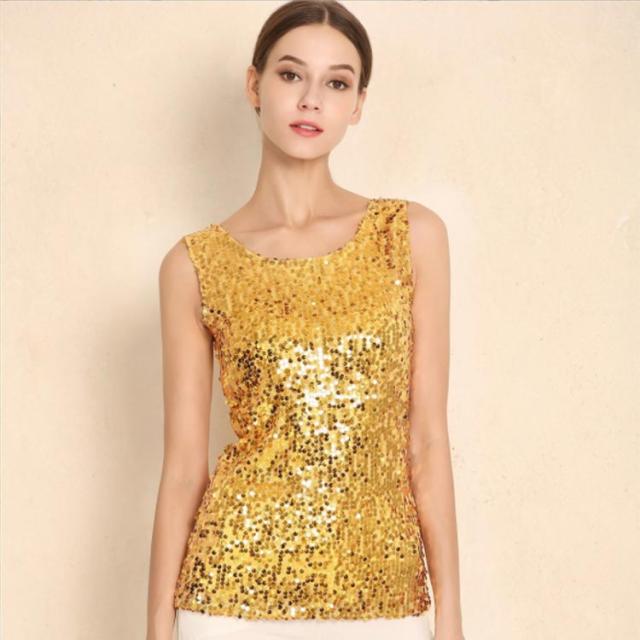 VALENTINO ゴールド スパンコール タンクトップ VALENTINO ゴールド スパンコール タンクトップ
