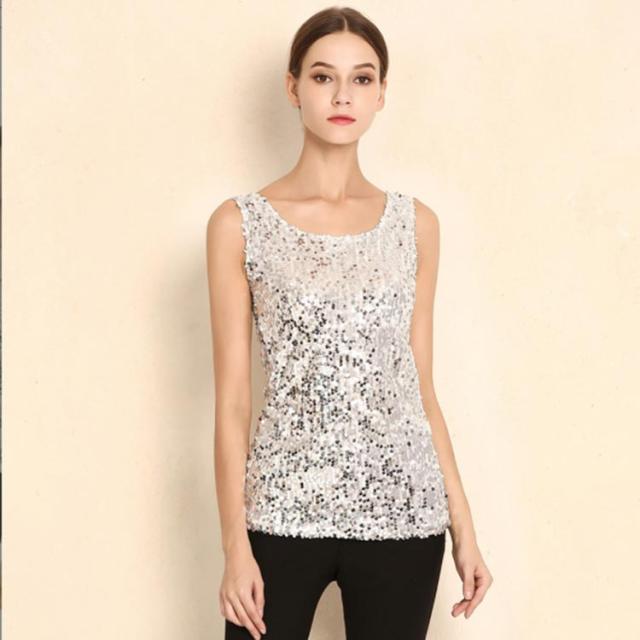 キラキラMAX!!スパンコールトップス タンクトップ ダンス DANCE