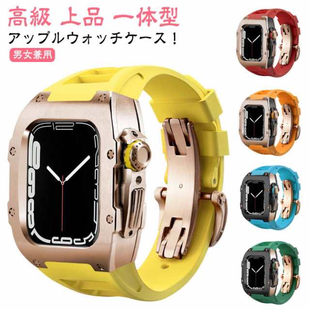 アップルウォッチ バンド アップルウォッチ ベルト ケース 一体型 apple watch ベルト 44mm 45mm ステンレス 交換用ベルト 替えベルト アップルウォッチ series8 7 6 5 4 SE 対応 替えバンド 交換バンド おしゃれ 高級 上品 ビジネス オフィス スポーツ 男女兼用 ギフトの通販は