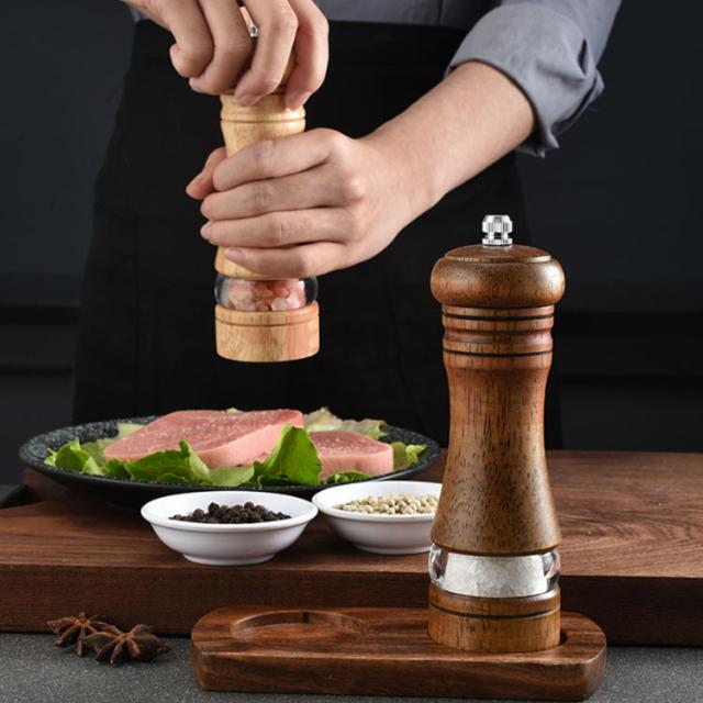 木製ペッパーミル 木製 手動 ソルトミル 岩塩 ペッパーミル コンパクト