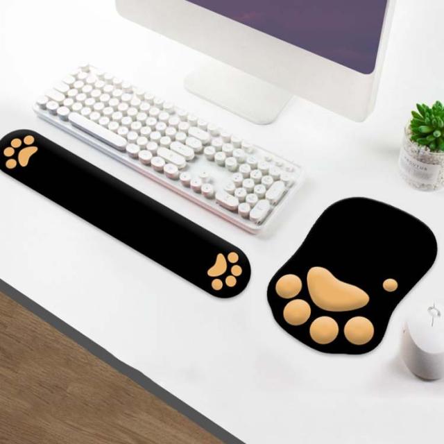 キーボードリストレストとマウスパッドリストサポートセット コースター付き ノンスリップポリウレタンベース 人間工学ゲーミングマウスパッド 自宅 オフィス Laokiiy マウスパッド リストサポート 2イン1 キーボード リストレスト+ 人間工学に基づいたマウスパッド  コンピューターキーボード用ノンスリップリストレスト タイピングが簡単\u0026手首の痛みを和らげます (ホワイト)