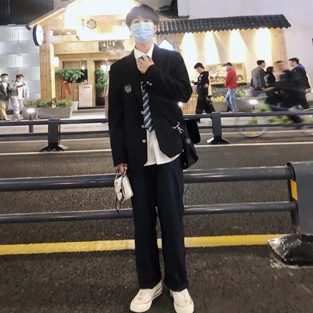 ネクタイ 入学式 ブレザー スクールシャツ フォーマル 男子高校制服 ロングパンツ 学生 男子高校制服 スーツ 4点セット 無地 スクールブレザー スクールジャケット 中学 学生服 スーツ コート フォーマル 学スクール 文化祭 高校生 卒業式 黒 紺 コスプレ 大きいサイズ_2