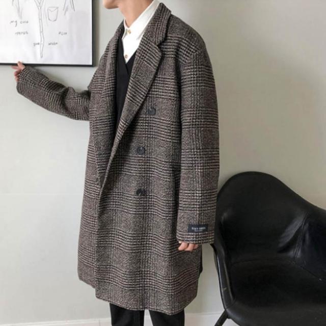 チェスターコート メンズ コート 千鳥格子 チェック柄 テーラード 男女
