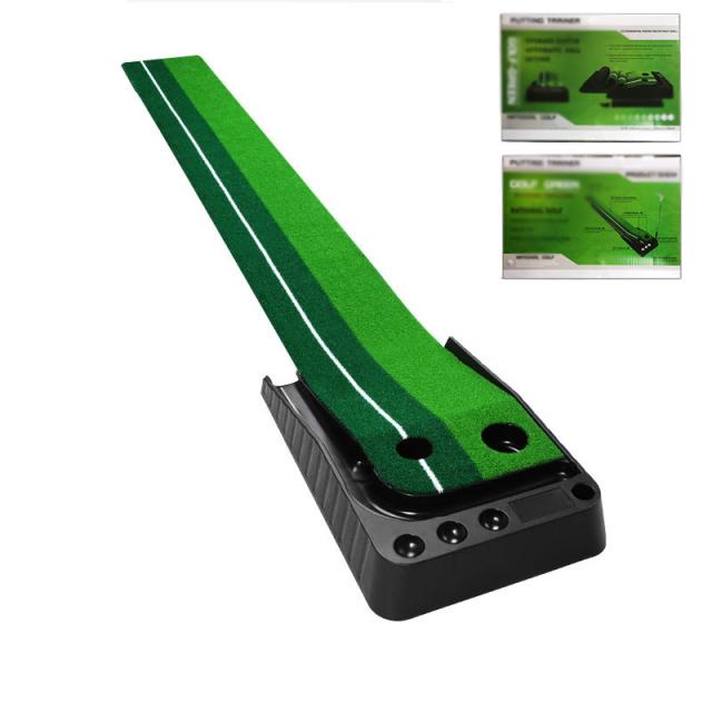 パターマット 芝 長さ3m 2.5m 横幅40cm ゴルフ 練習 素振り パター練習 マット 自動返球機能 距離感を身に付ける ゴルフ 練習器具 スイング パッティングミラー パターマットおすすめ パター練習マットの通販は 5,551円